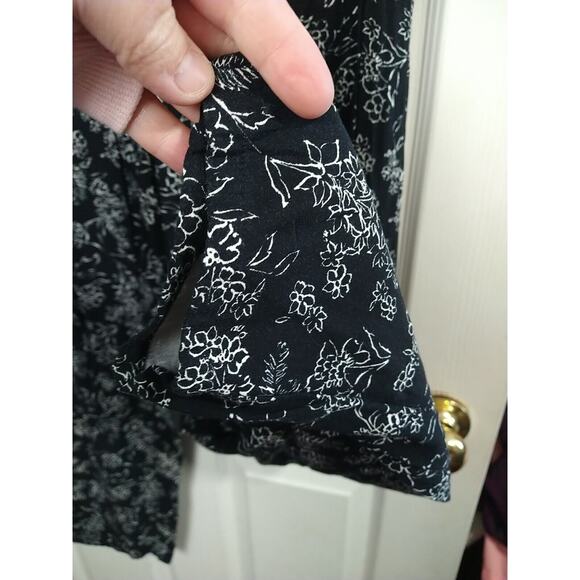 J Jill L* jogger pants women Drawstring Waist Black Floral comfort Pocket - Picture 11 of 13